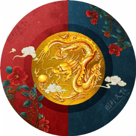 新中式古典国潮宫殿复古装饰画