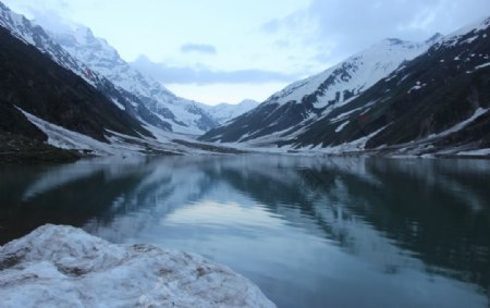 雪山湖泊自然生态背景素材