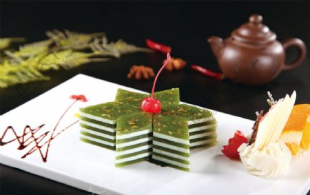 桂花绿茶糕