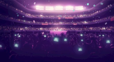 人群紫色色块气氛演唱会率叶插