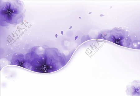 紫色梦幻背景花纹