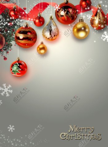 温馨圣诞插画背景装饰海报