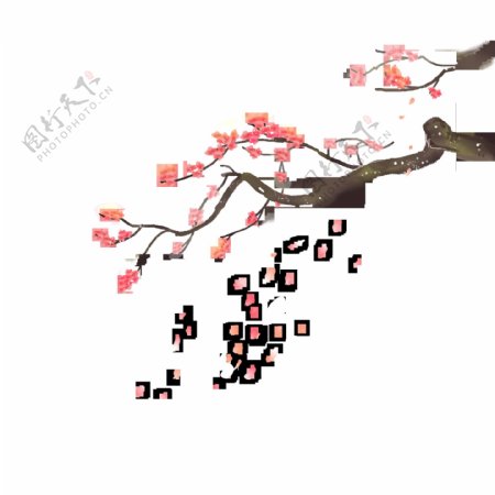 梅花树枝元素