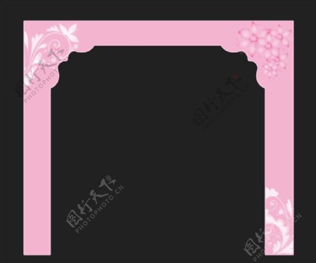 粉色花门框拱门