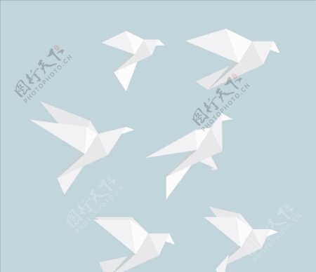 白色折纸鸟