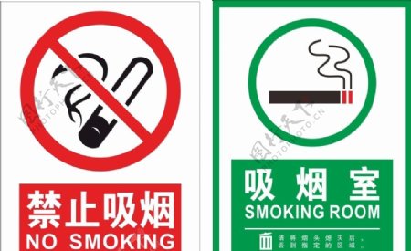 吸烟室禁止吸烟标牌