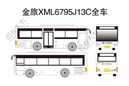 金旅XML6795J13C全车图片