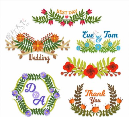 纸质花卉婚礼标签图片