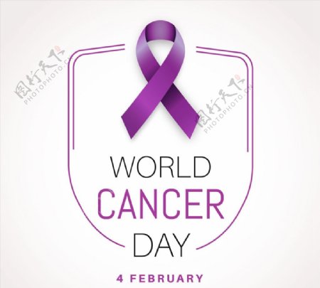 世界癌症日紫色丝带图片