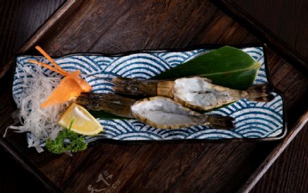 龙虾刺身美食食材海报素材图片