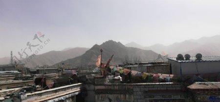 西藏古城建筑风光图片