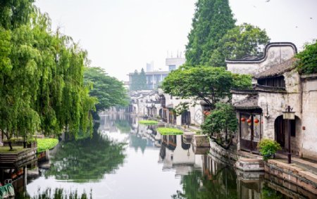 旅游江南风景建筑背景海报素材图片