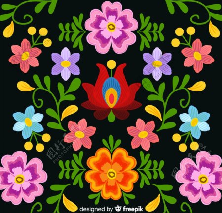 彩色抽象花卉图片