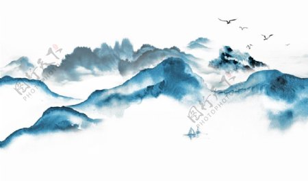 中国风山水元素图片