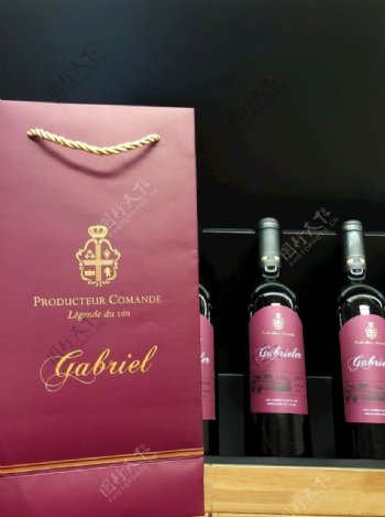 法国康曼笛嘉柏利红酒包装袋图片