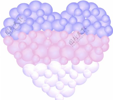 婚礼粉紫色爱心气球效果ai文件图片