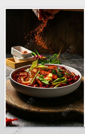 小龙虾美食食材背景海报素材图片