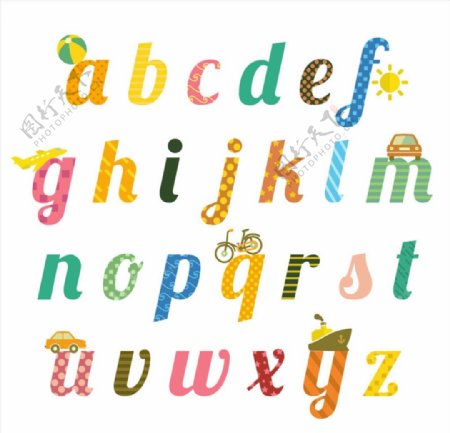 童趣英文字母图片
