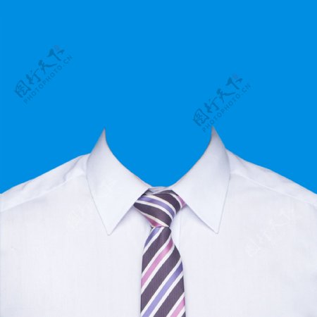 男装领带蓝底证件照图片