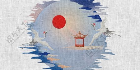 中国风背景刺绣图片