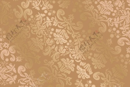 金色花纹绸布背景图片