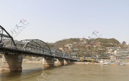 冬季兰州黄河铁桥图片