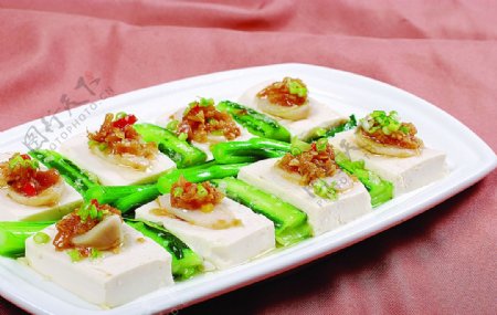 豫菜冬菜带子蒸山水豆腐图片