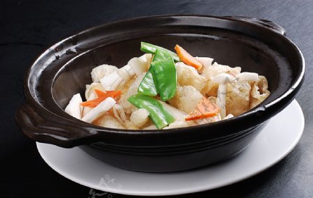 豫菜锅仔杂菌鱼鳔图片