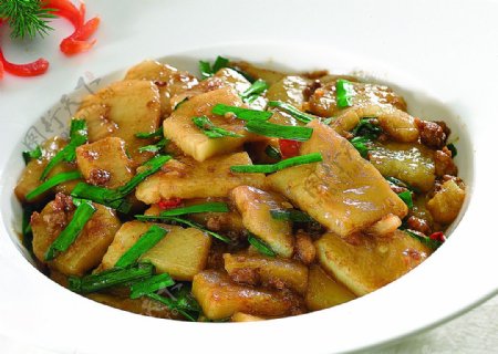豫菜韭菜煎米豆腐图片