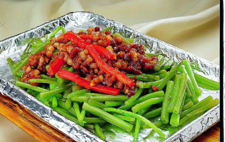 豫菜肉粒茼蒿梗图片