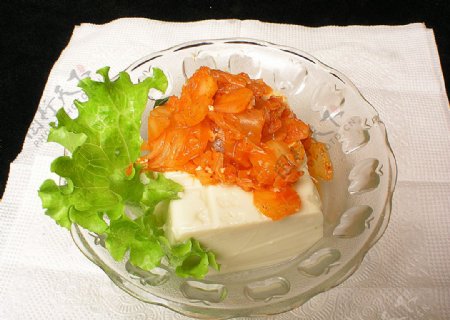 辣白菜拌冷豆腐图片