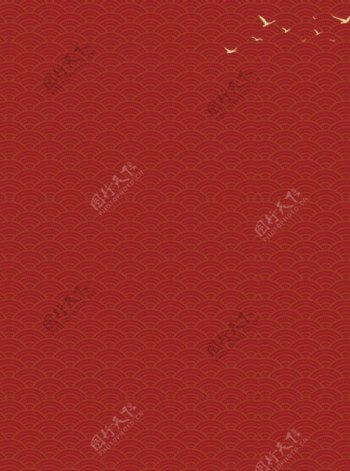 简约红色纹理质感海浪传统背景图片