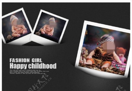 单纯的快乐儿童相册模板图片