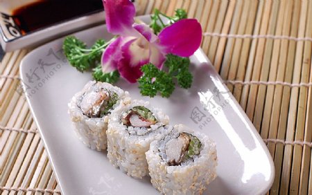 寿司类芝麻鳗鱼卷寿司图片