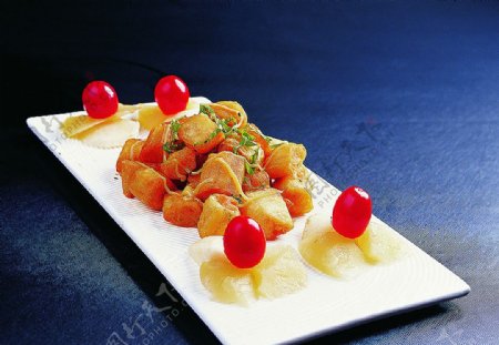 鄂菜菠萝油条虾图片