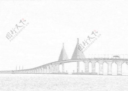 港珠澳大桥线性稿图片