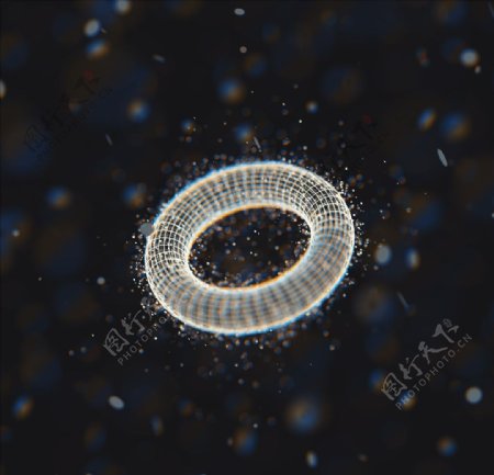 C4D模型线条线性圆环晶格图片