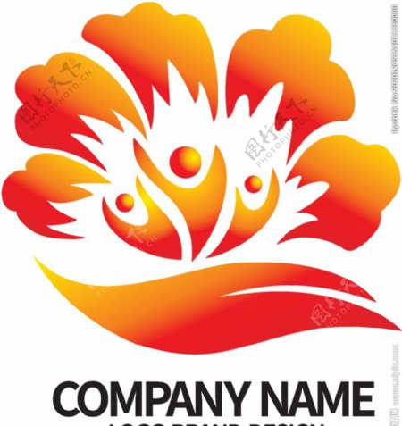 矢量牡丹logo图片