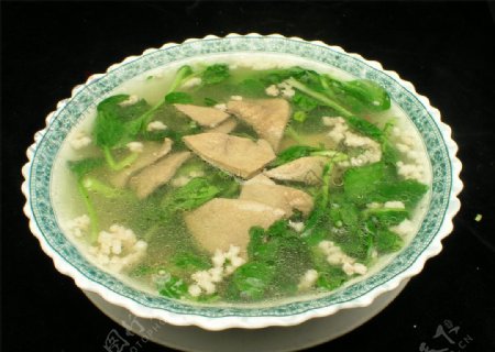 沫猪肝青菜汤图片