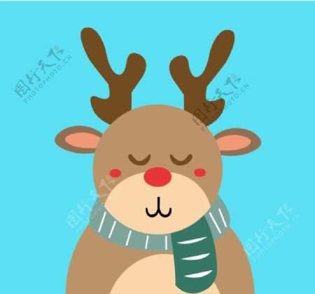 圣诞小鹿插画图片